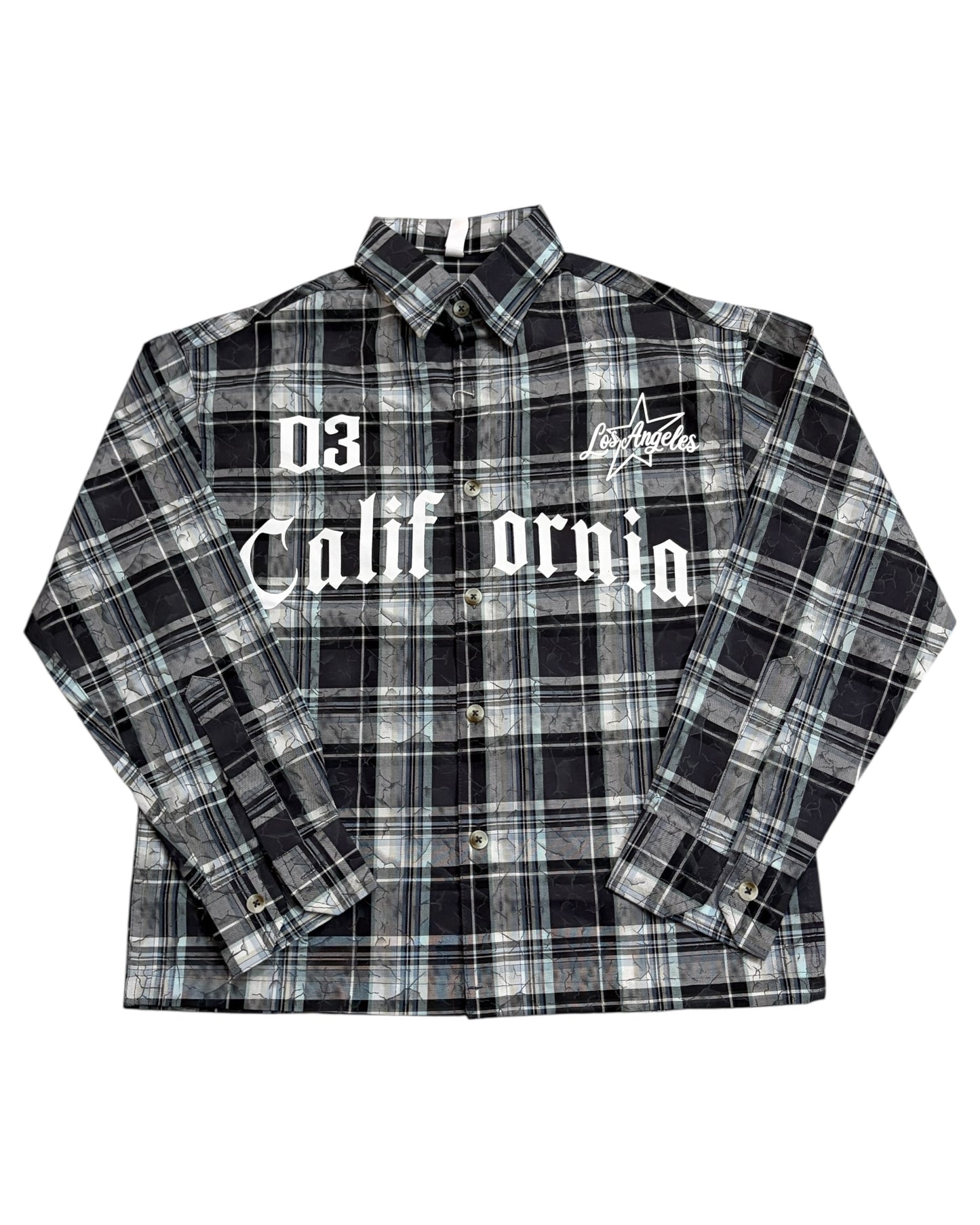Dusty Check Boxy Shirt - Grey