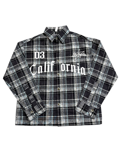Dusty Check Boxy Shirt - Grey