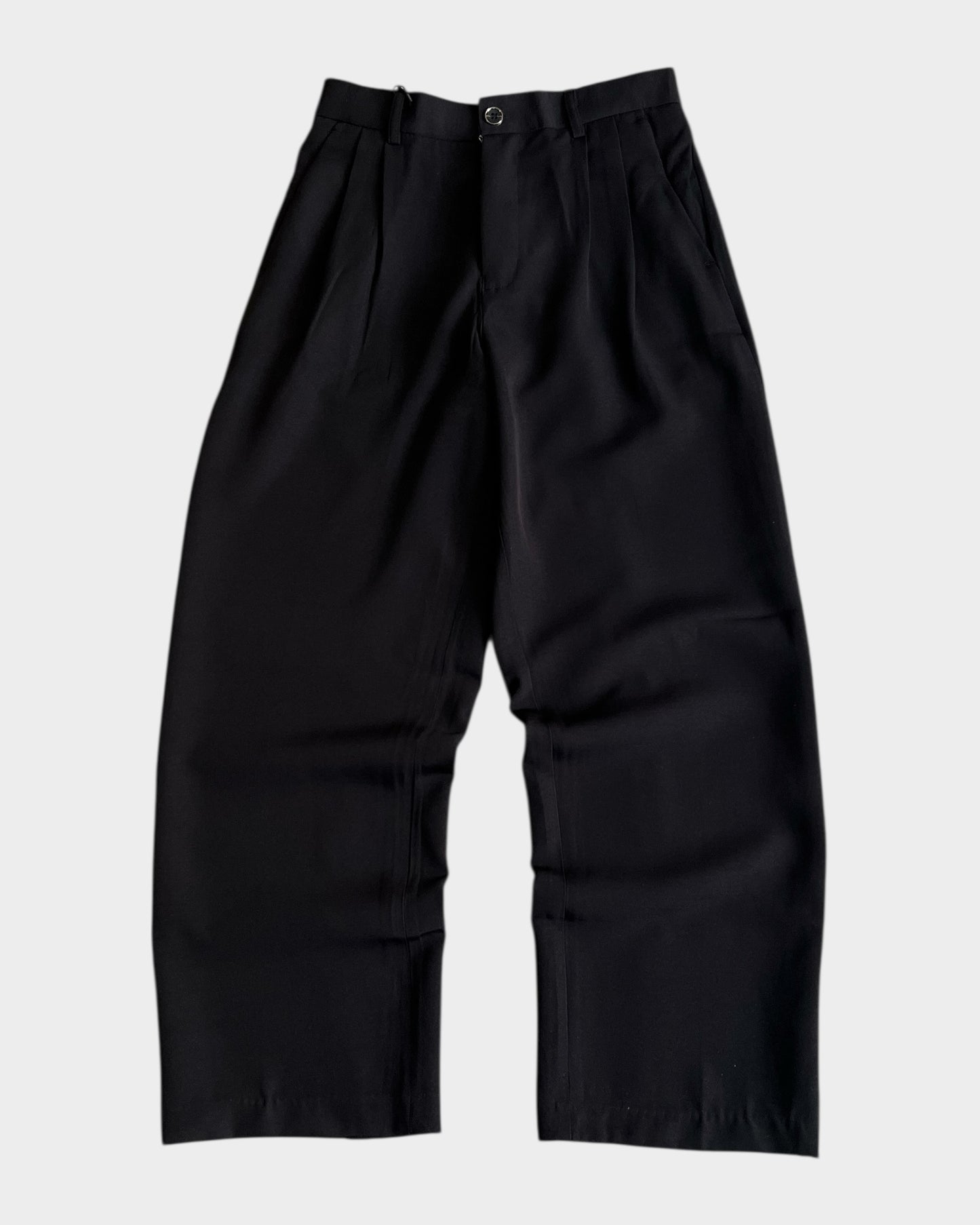 Baggy Pleated Trouser - Black