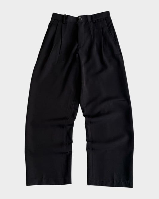 Baggy Pleated Trouser - Black