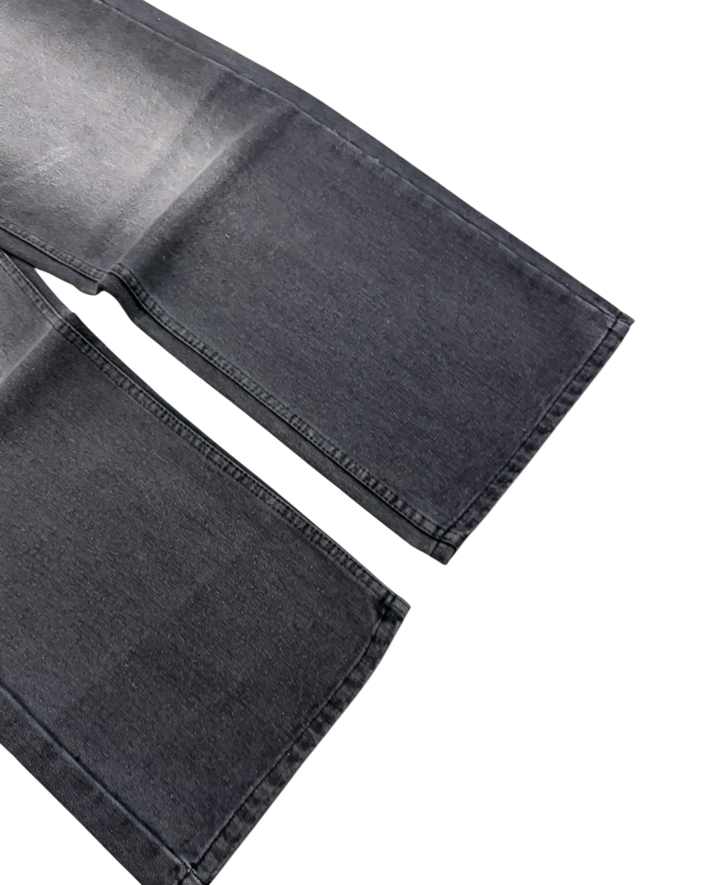 Grey Faded Straight Wide Fit Jeans