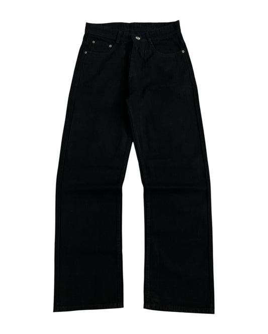 Jet Black Wide Straight Fit Denim