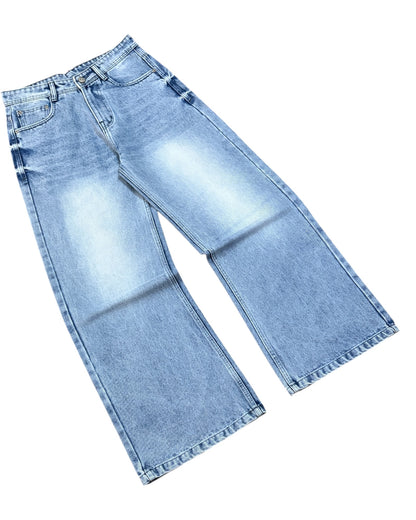 Light Blue Faded Wide Fit Jeans