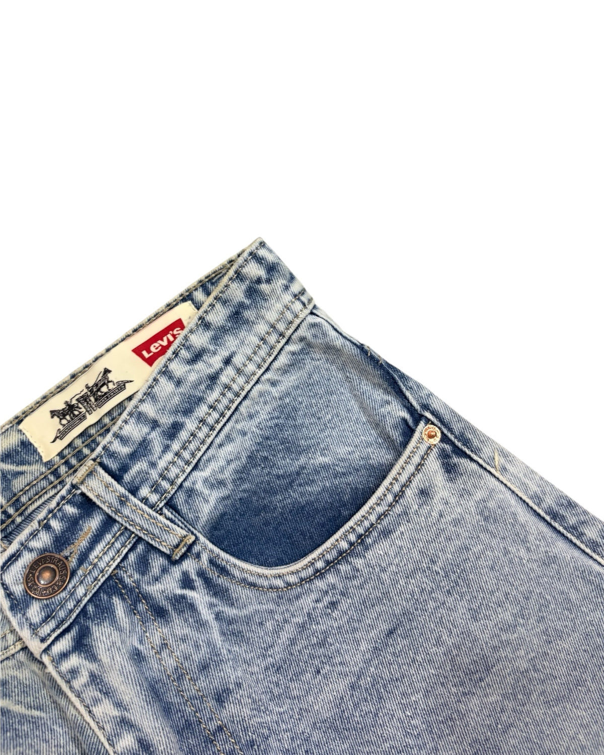 Ice Blue Stone Wash Baggy Wide Fit Jeans