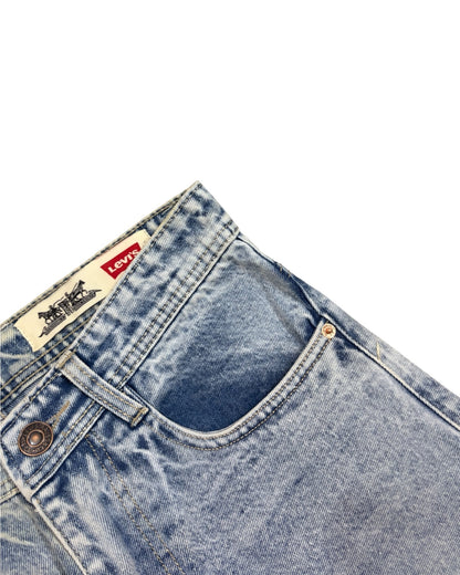 Ice Blue Stone Wash Baggy Wide Fit Jeans