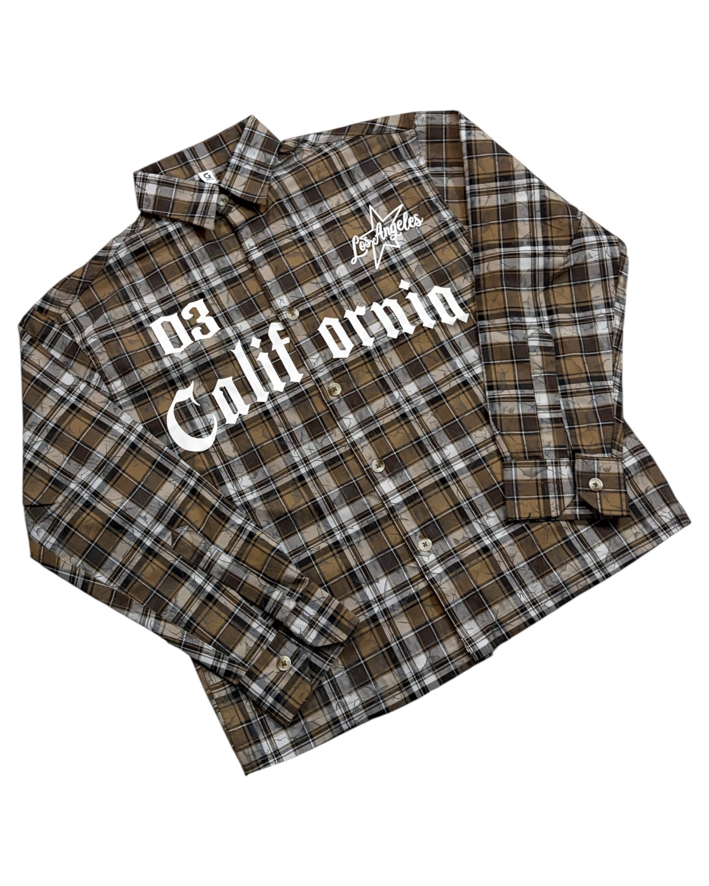 Dusty Check Boxy Shirt - Brown
