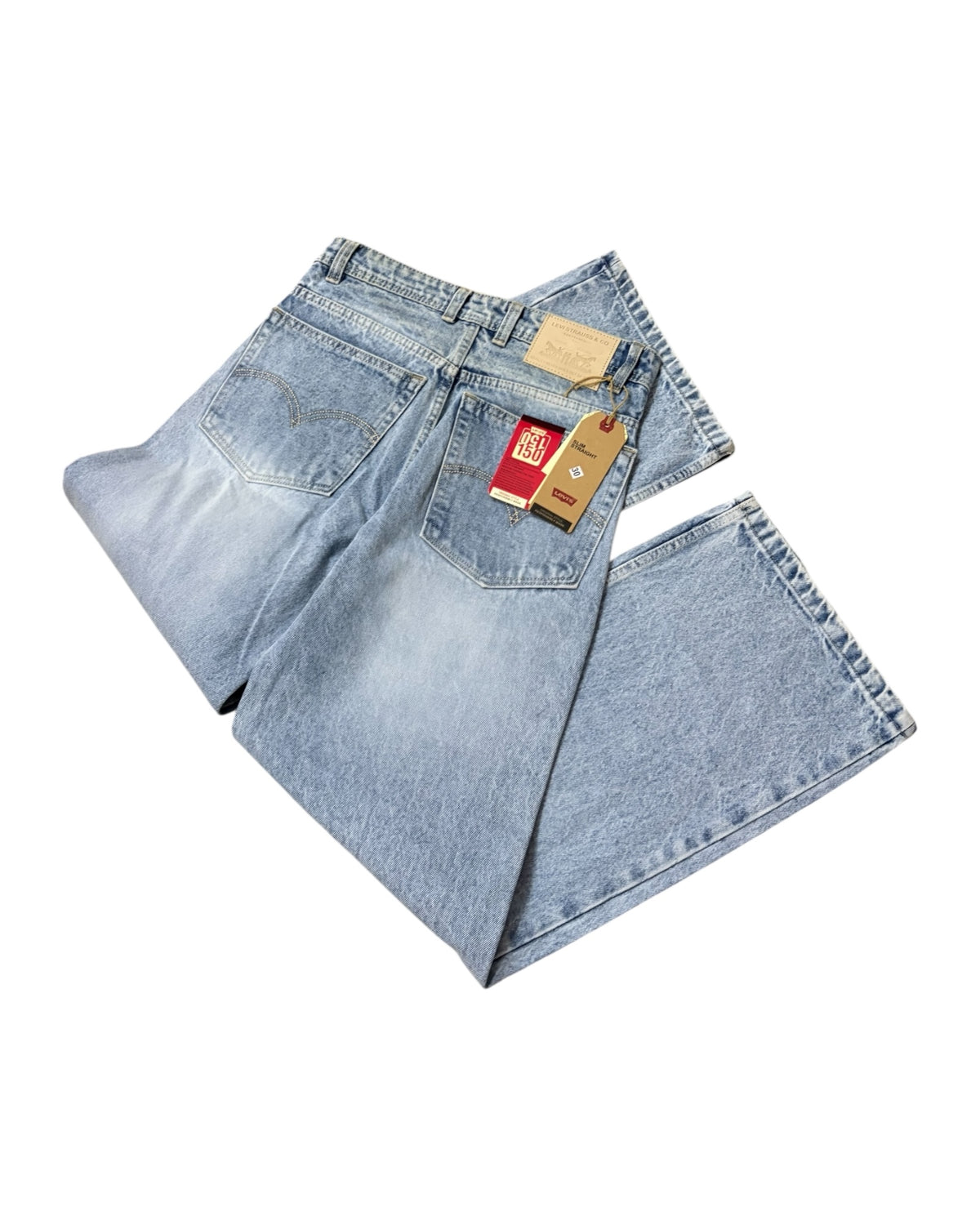 Ice Blue Stone Wash Baggy Wide Fit Jeans