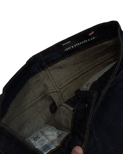 Raw Wash Straight Fit Jeans - Blackish Blue