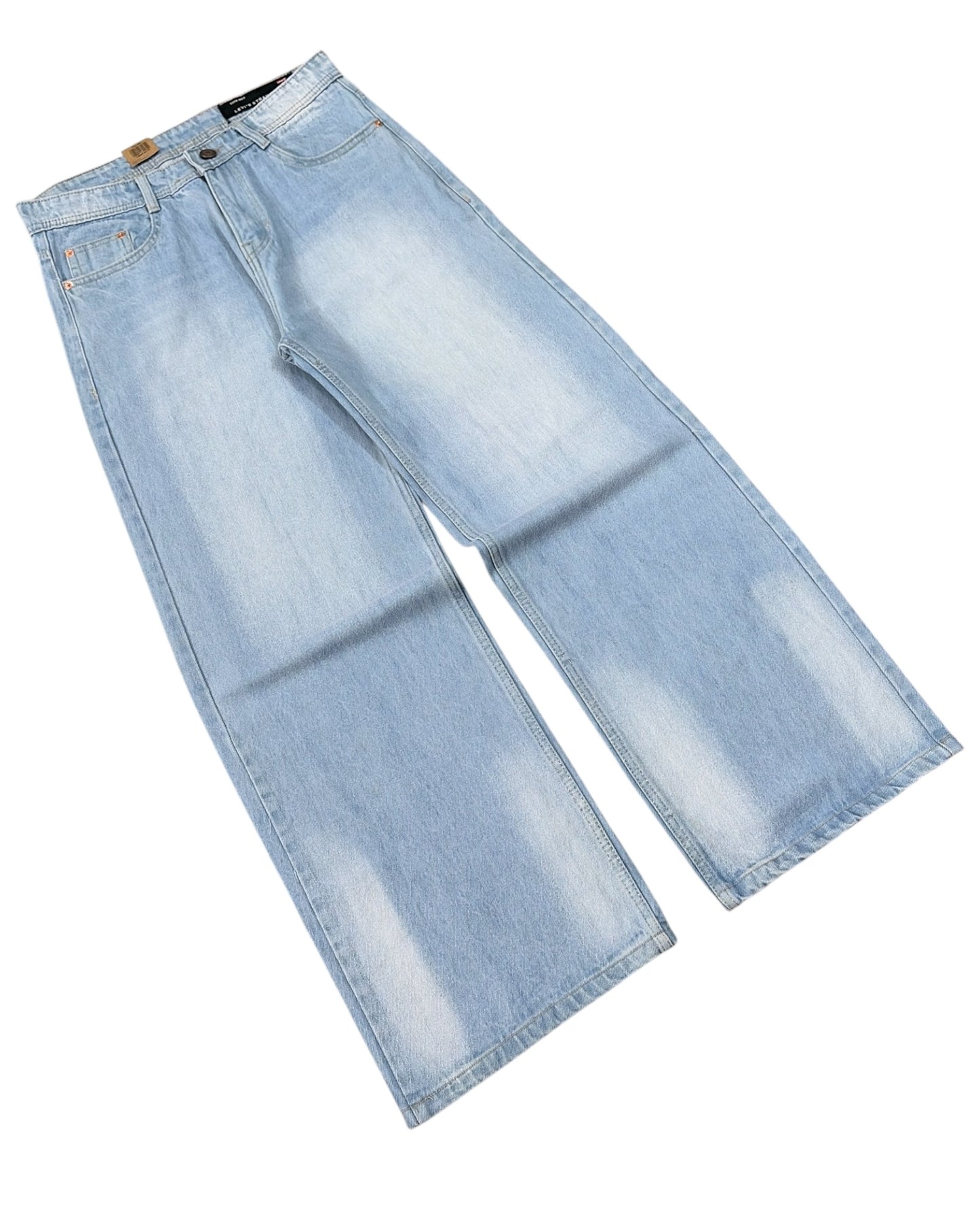 Ice Storm Wash Baggy Wide Fit Jeans