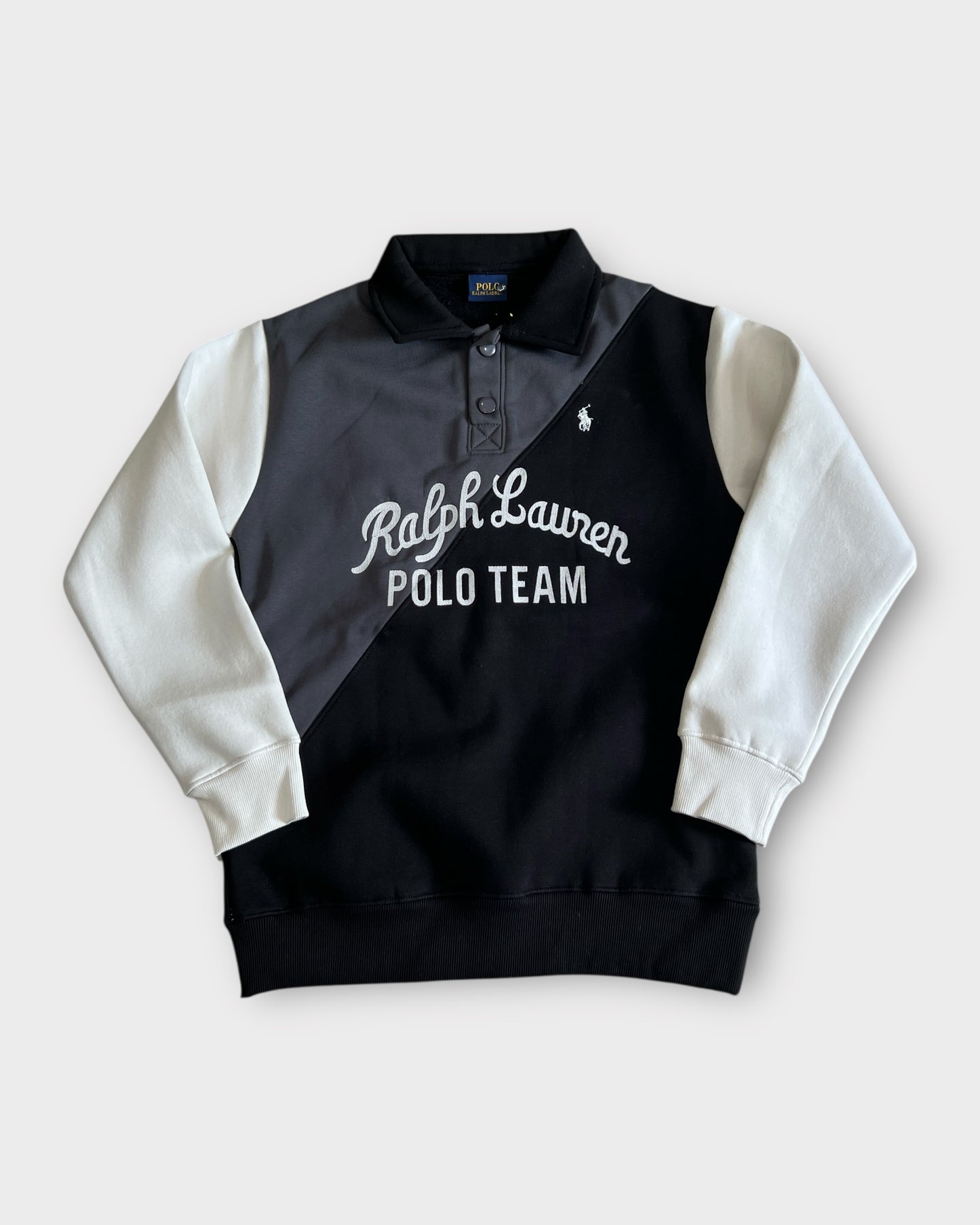 Charcoal Contrast Polo Sweatshirt