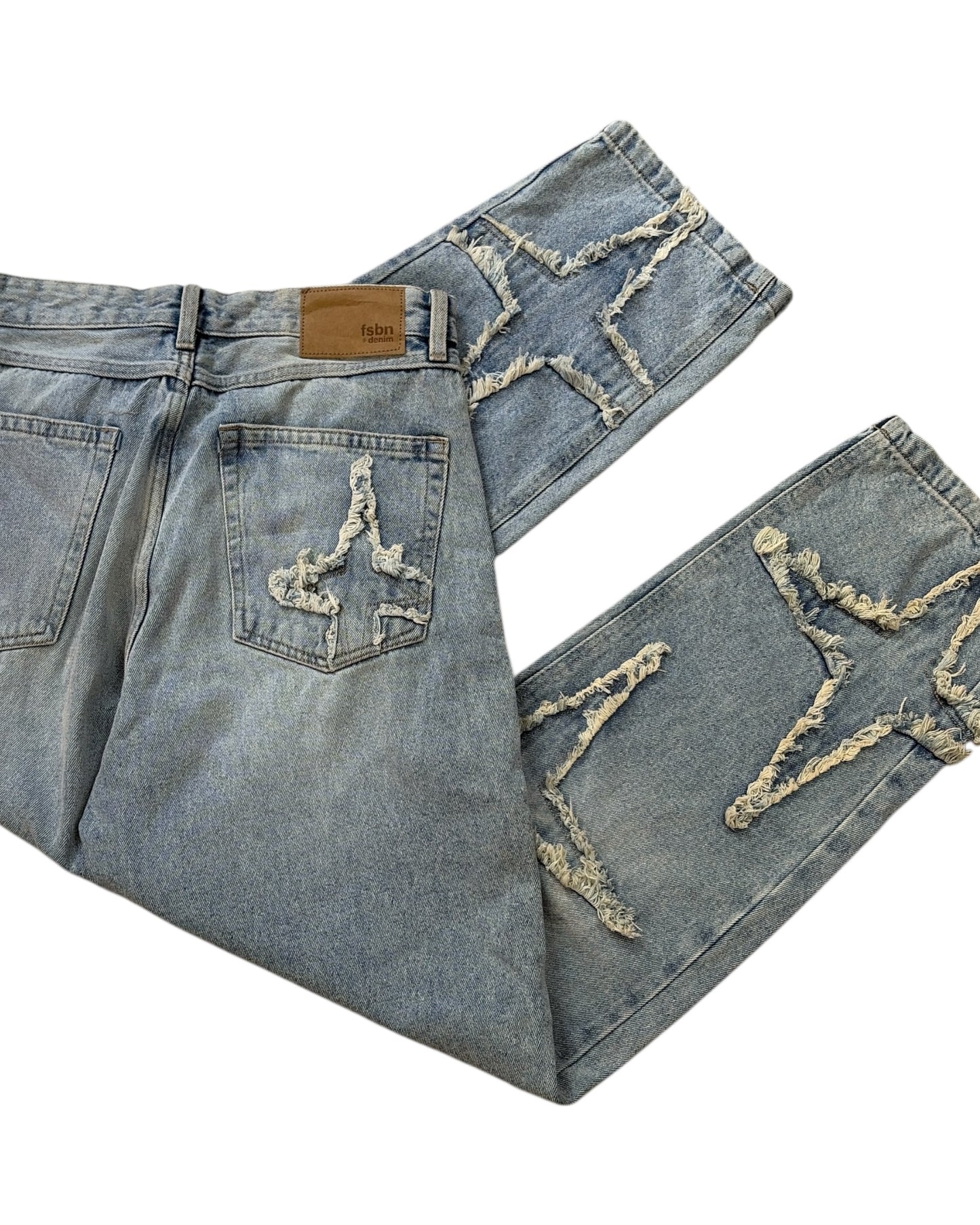 Original Star Frayed Baggy Jeans - Blue