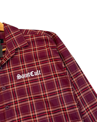Maroon Saint Cult Boxy Check Shirt