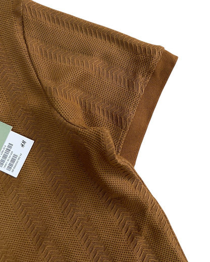 Knitted Cotton T-shirt - Wheat Brown