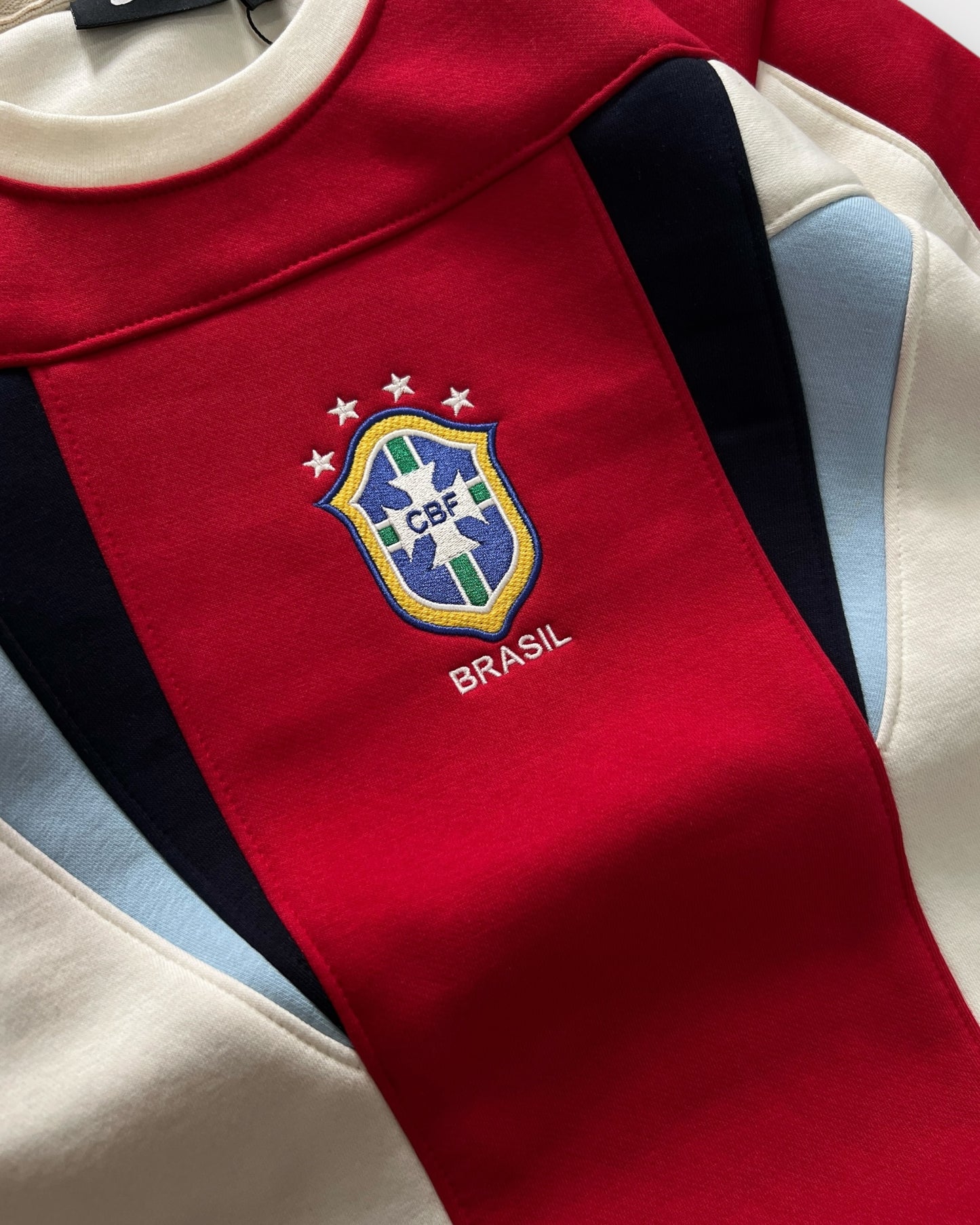 Team Brazil Panel Crewneck "400+ GSM" - Red/White