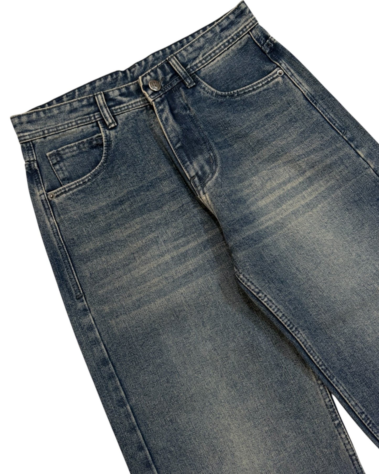 Dark Blue Vintage Straight Wide Fit Jeans