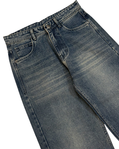 Dark Blue Vintage Straight Wide Fit Jeans