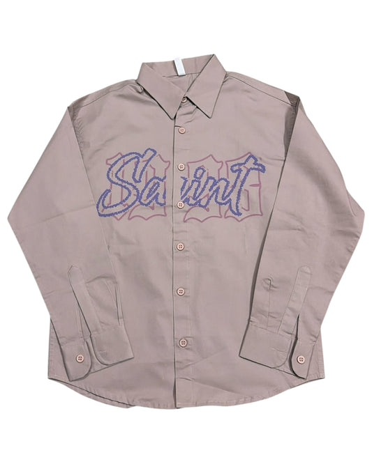 Saint Heavy Loose Baggy Shirt - Dusty Pink
