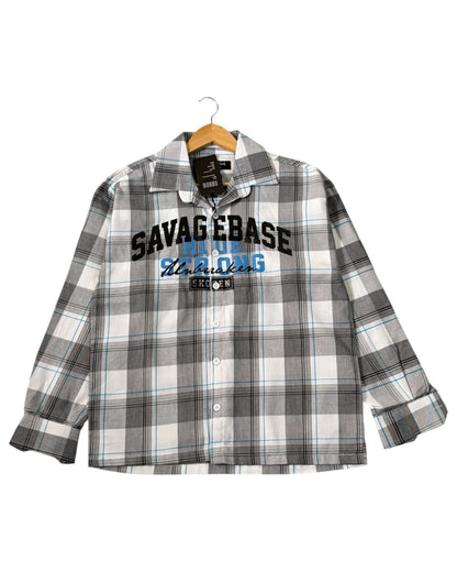 White Savage Base Boxy Check Shirt