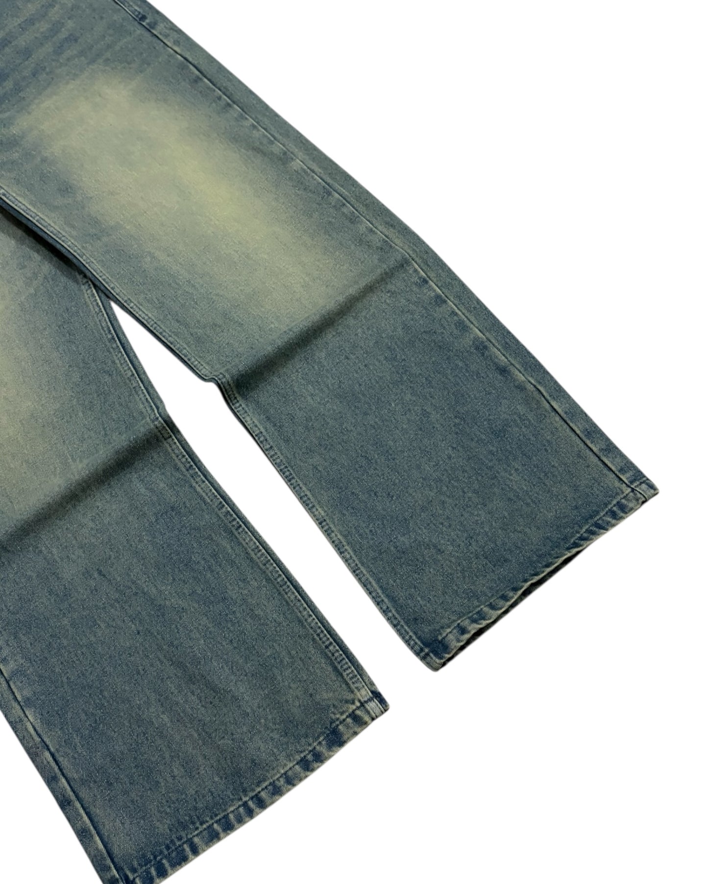 Tinted Green Baggy Wide Fit Jeans
