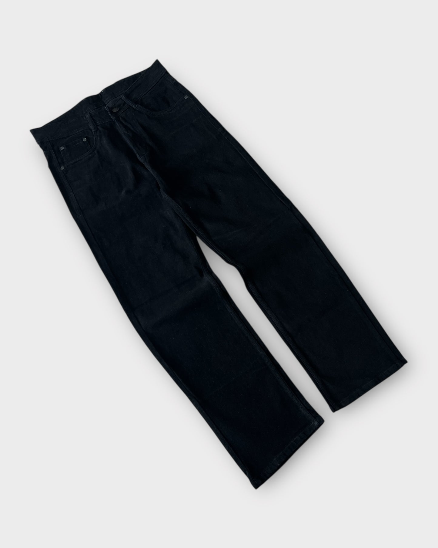 Solid Midnight Black Relaxed Straight Super Soft Denim