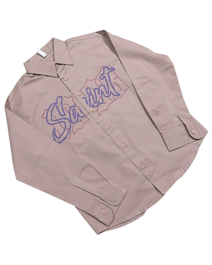 Saint Heavy Loose Baggy Shirt - Dusty Pink