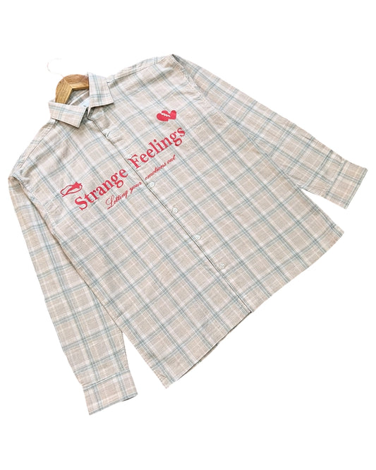 Strange Feelings Loose Boxy Shirt - Beige