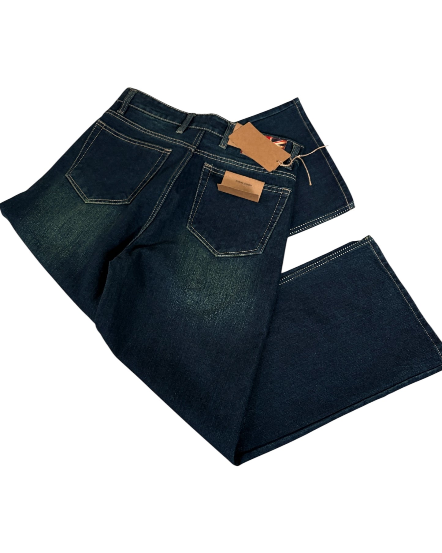 Dark Green Wash Wide Fit Jeans