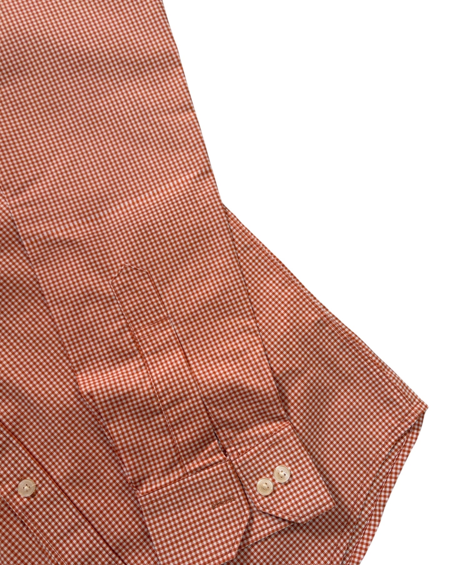 Micro-check Cotton Shirt - Rust Orange
