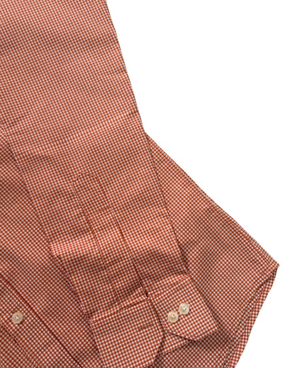 Micro-check Cotton Shirt - Rust Orange