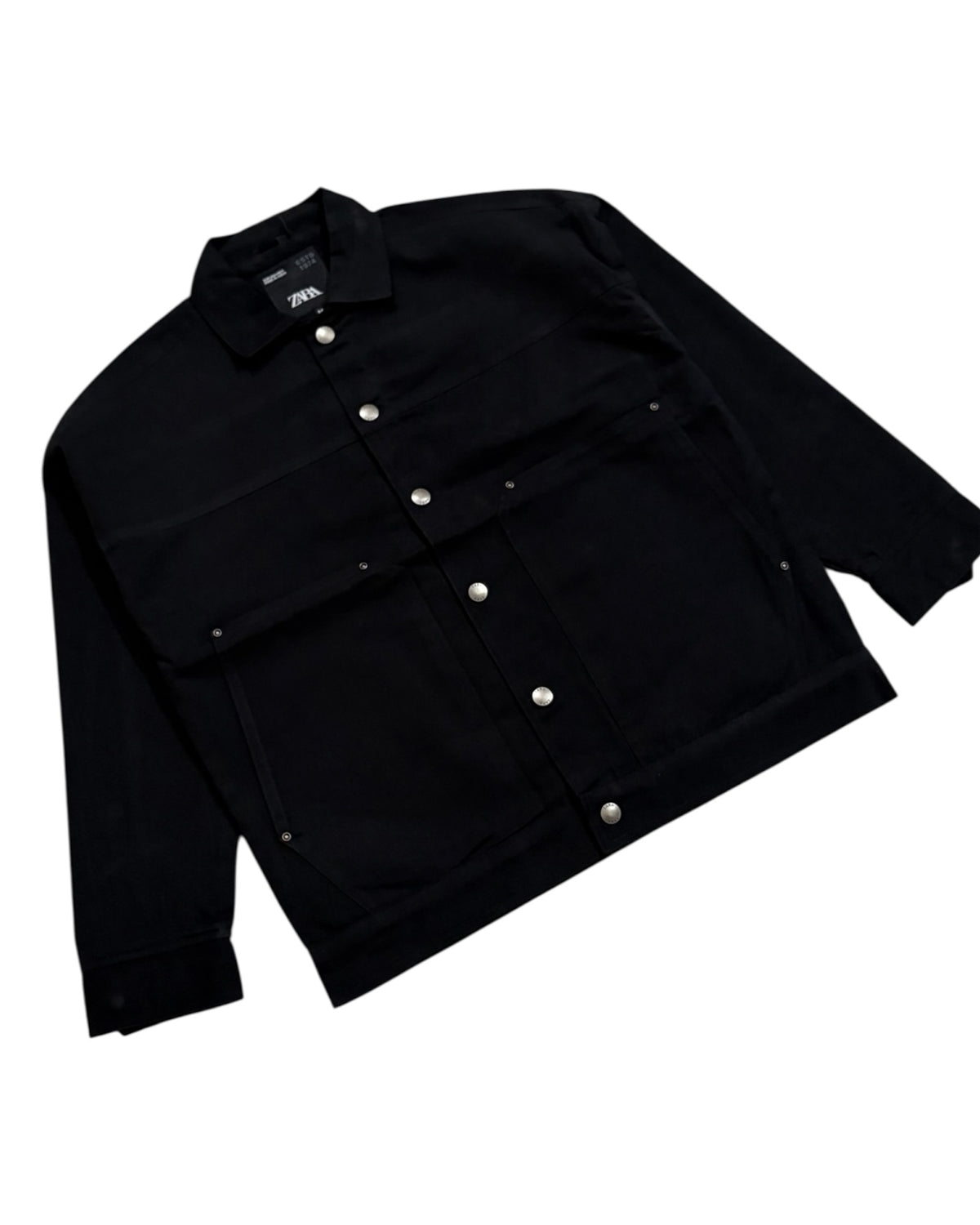 Workwear Boxy Cropped Jacket - Black