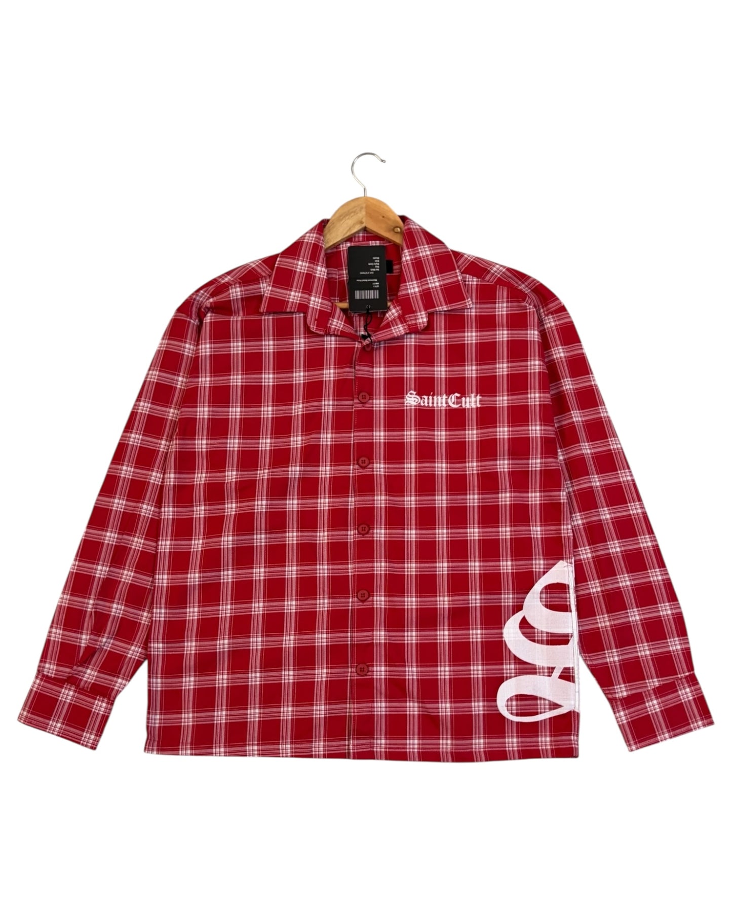 Red Saint Cult Boxy Check Shirt