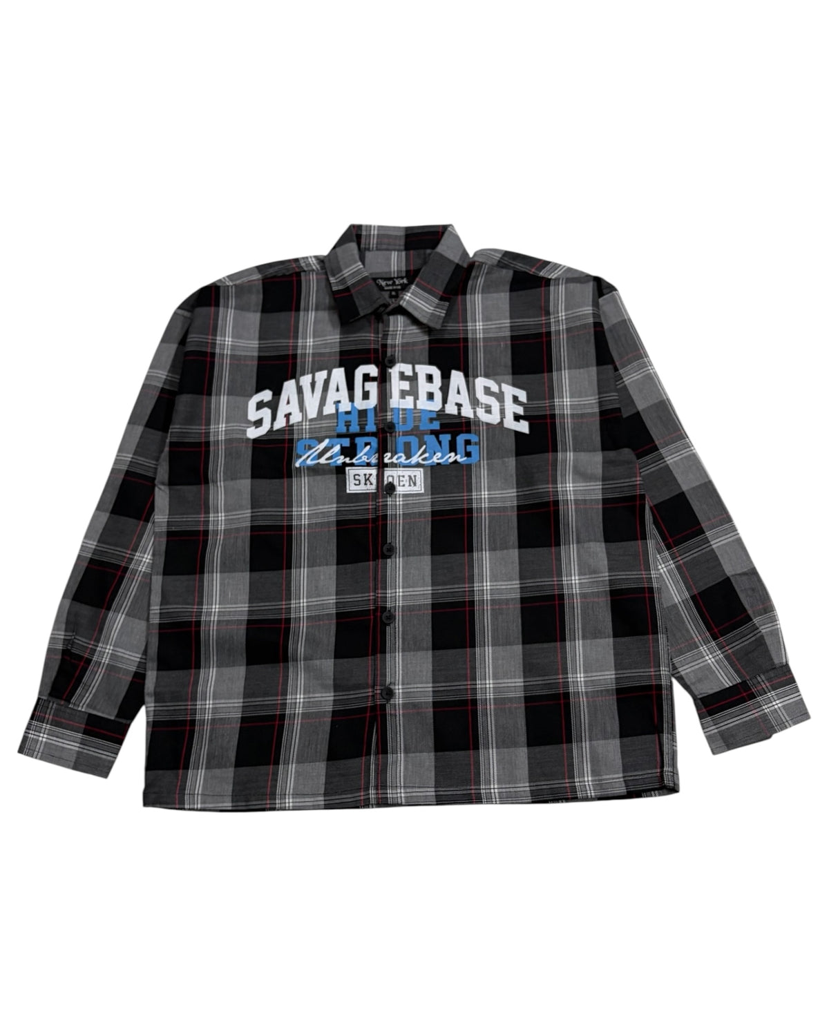 Black Savage Base Boxy Check Shirt