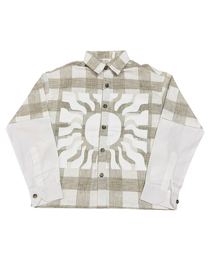 Solar Grid Boxy Fit Shirt  - Green