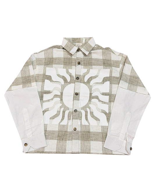 Solar Grid Boxy Fit Shirt  - Green