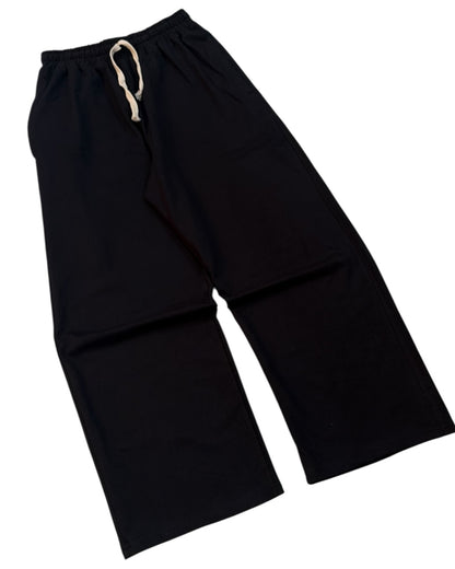 Baggy Cotton Sweatpants 300 GSM - Black