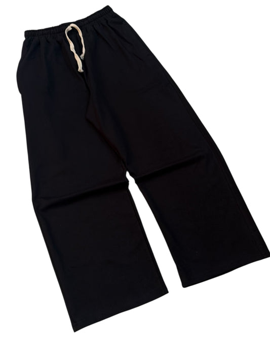 Baggy Cotton Sweatpants 300 GSM - Black