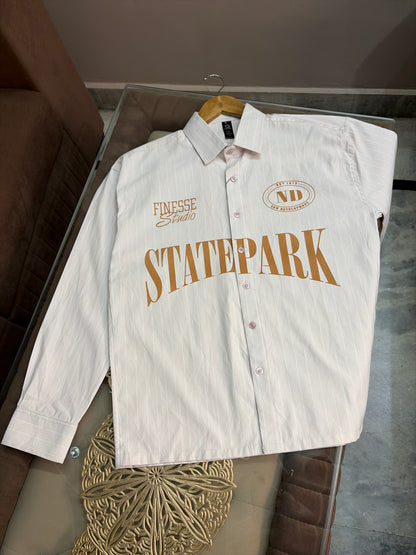 Statepark Striped Boxy Shirt - Light Pink