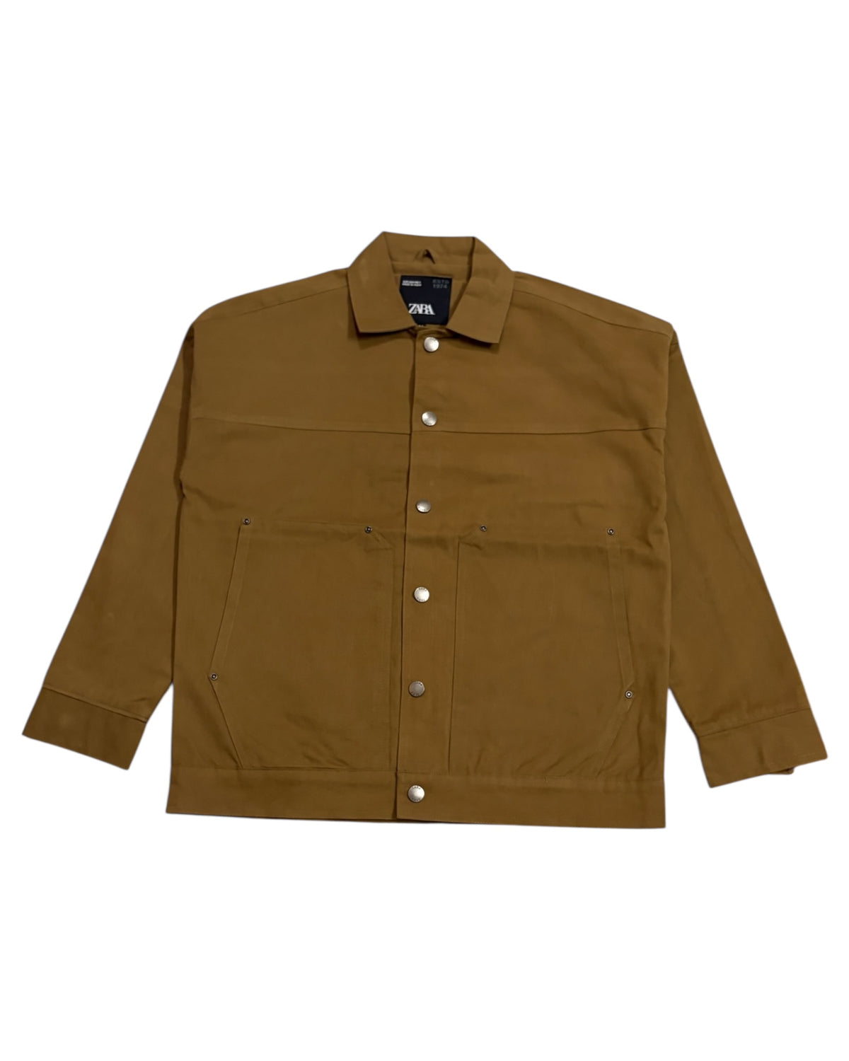 Workwear Boxy Cropped Jacket - Tan