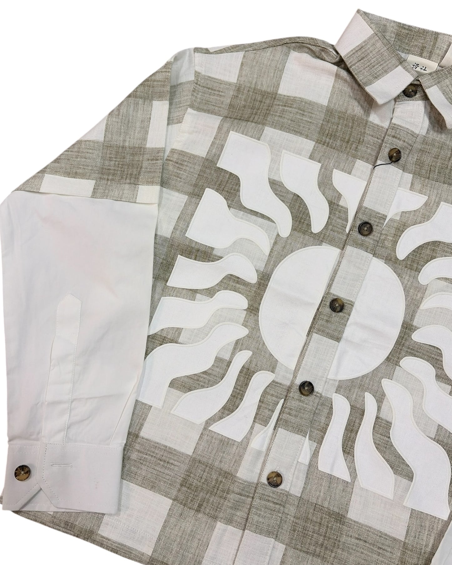Solar Grid Boxy Fit Shirt  - Green