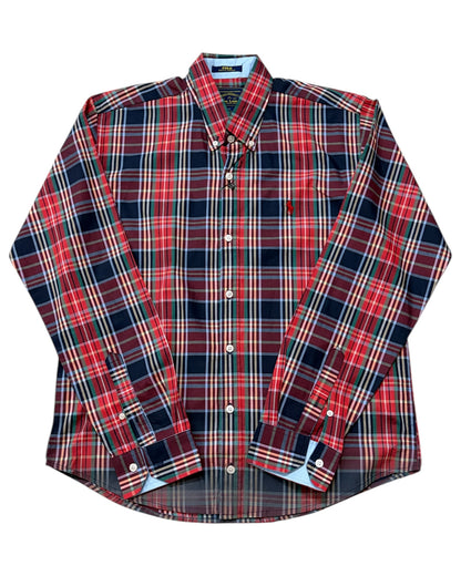 2 Shade Check Cotton Shirt -Red