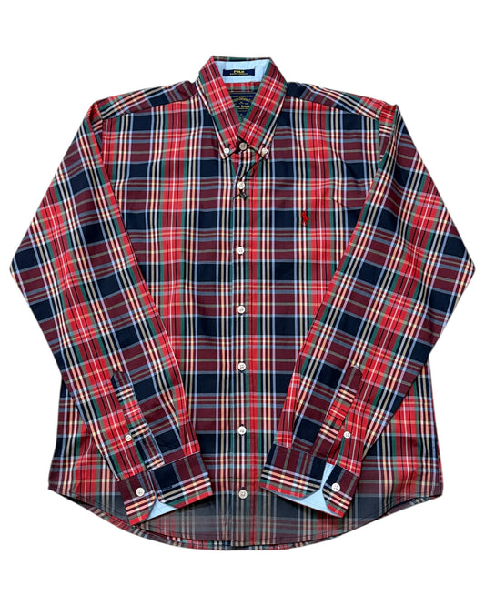 2 Shade Check Cotton Shirt -Red