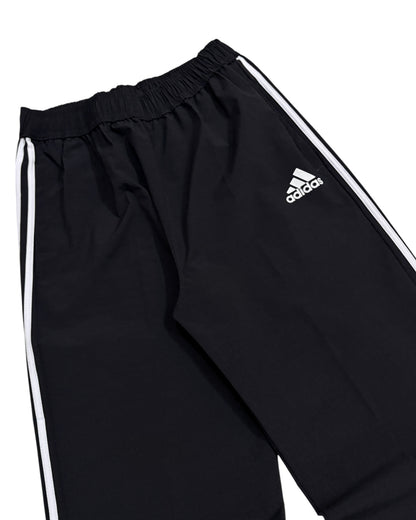 Relaxed Straight Stripes Track Pant - Black White