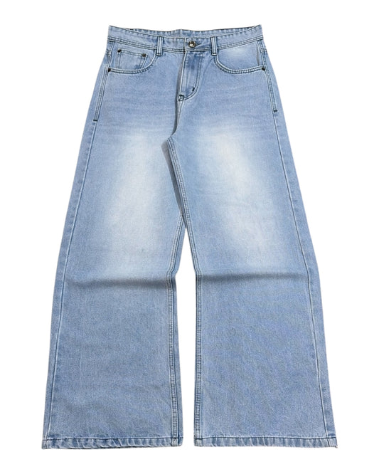Sky Blue Baggy Wide Fit Jeans