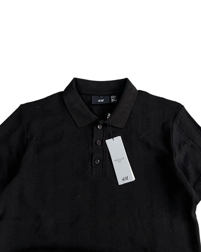 Knitted Cotton T-shirt - Black