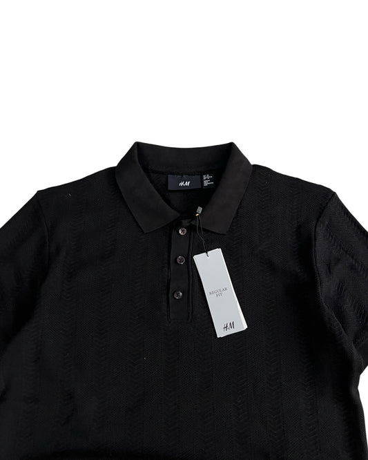 Knitted Cotton T-shirt - Black
