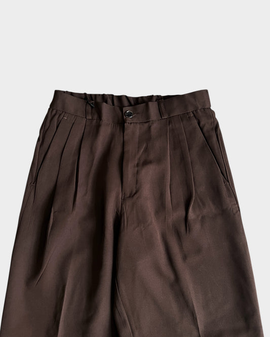 Baggy Pleated Trouser - Brown