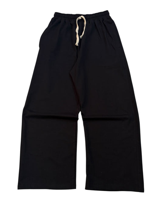 Baggy Cotton Sweatpants 300 GSM - Black