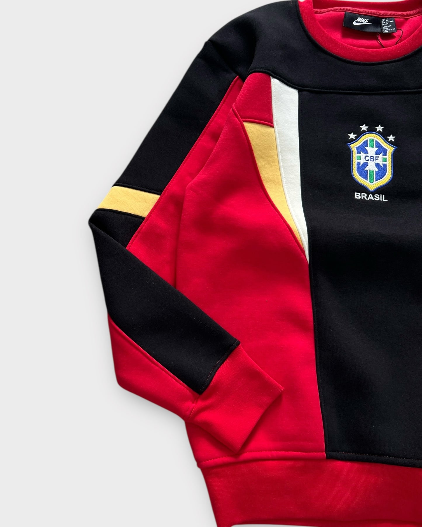 Team Brazil Panel Crewneck "400+ GSM" - Red/Black