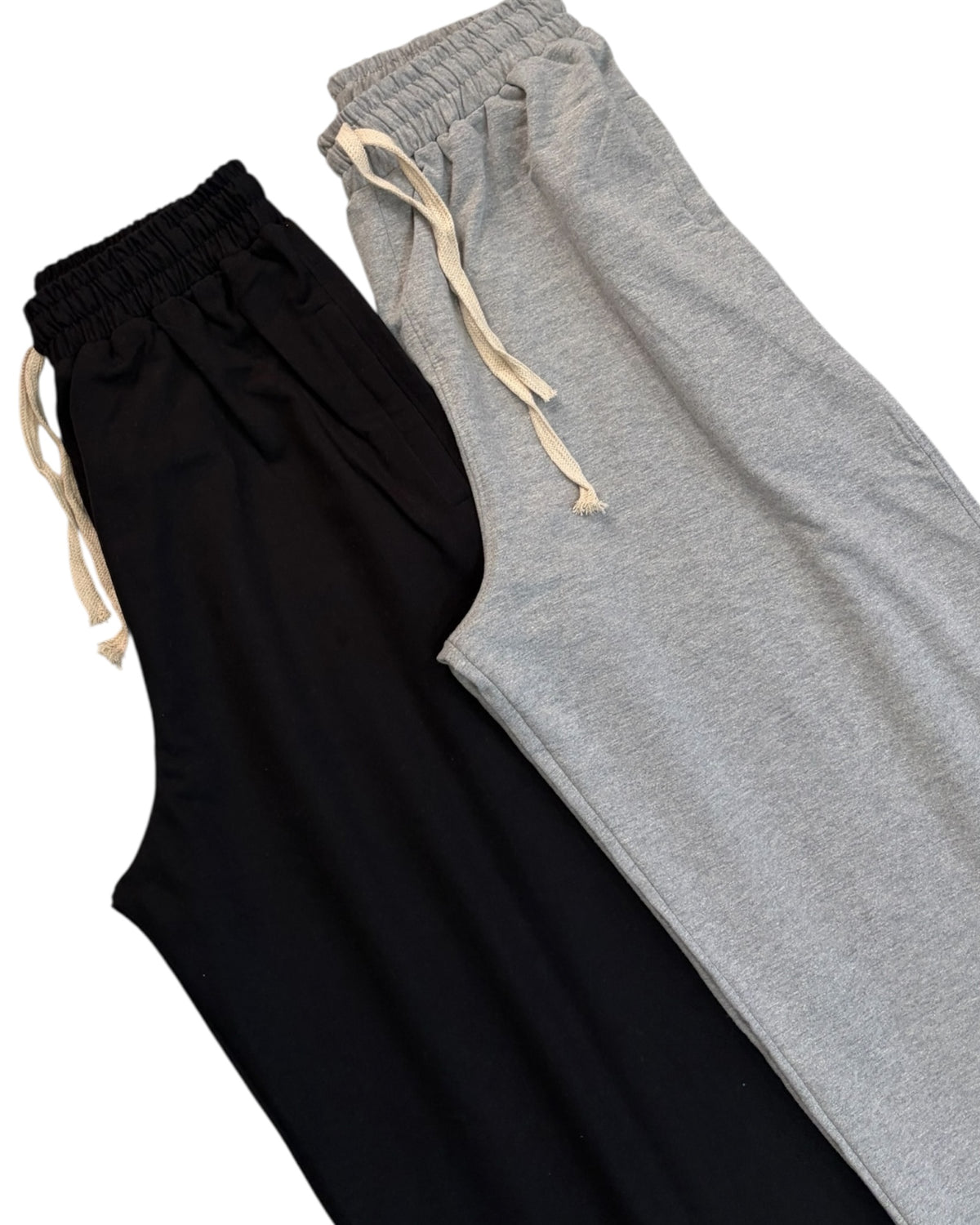 Baggy Cotton Sweatpants 300 GSM - Melange Grey