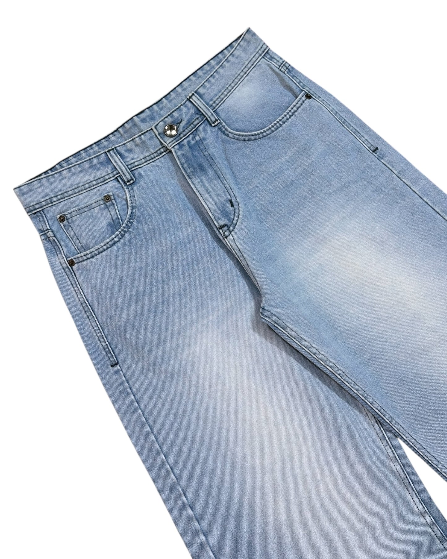 Sky Blue Baggy Wide Fit Jeans